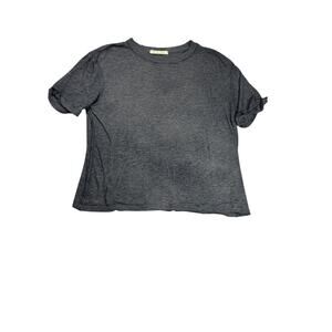 We The Free Size XS Oversized Blue/Gray Raw Hem Rolled Sleeve T Shirt  *READ